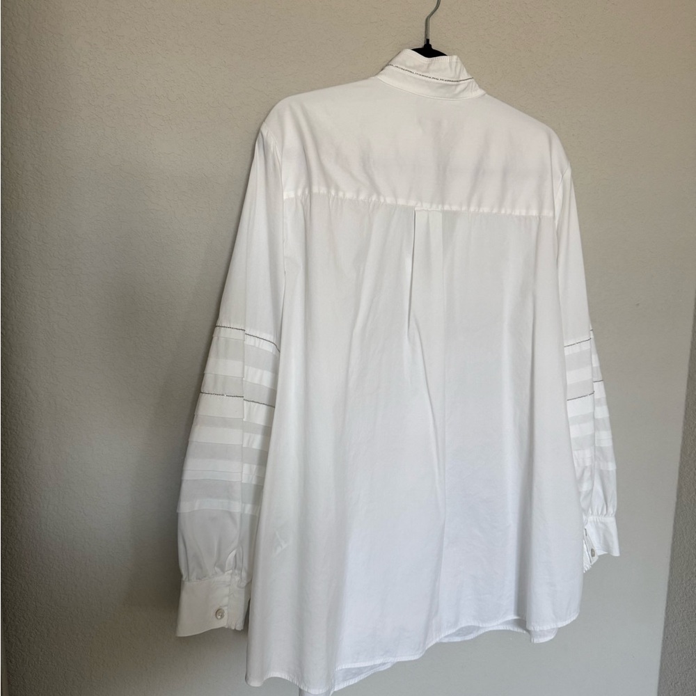 Women’s White Shirt with Silver Bead Detailing - Picture 4 of 6